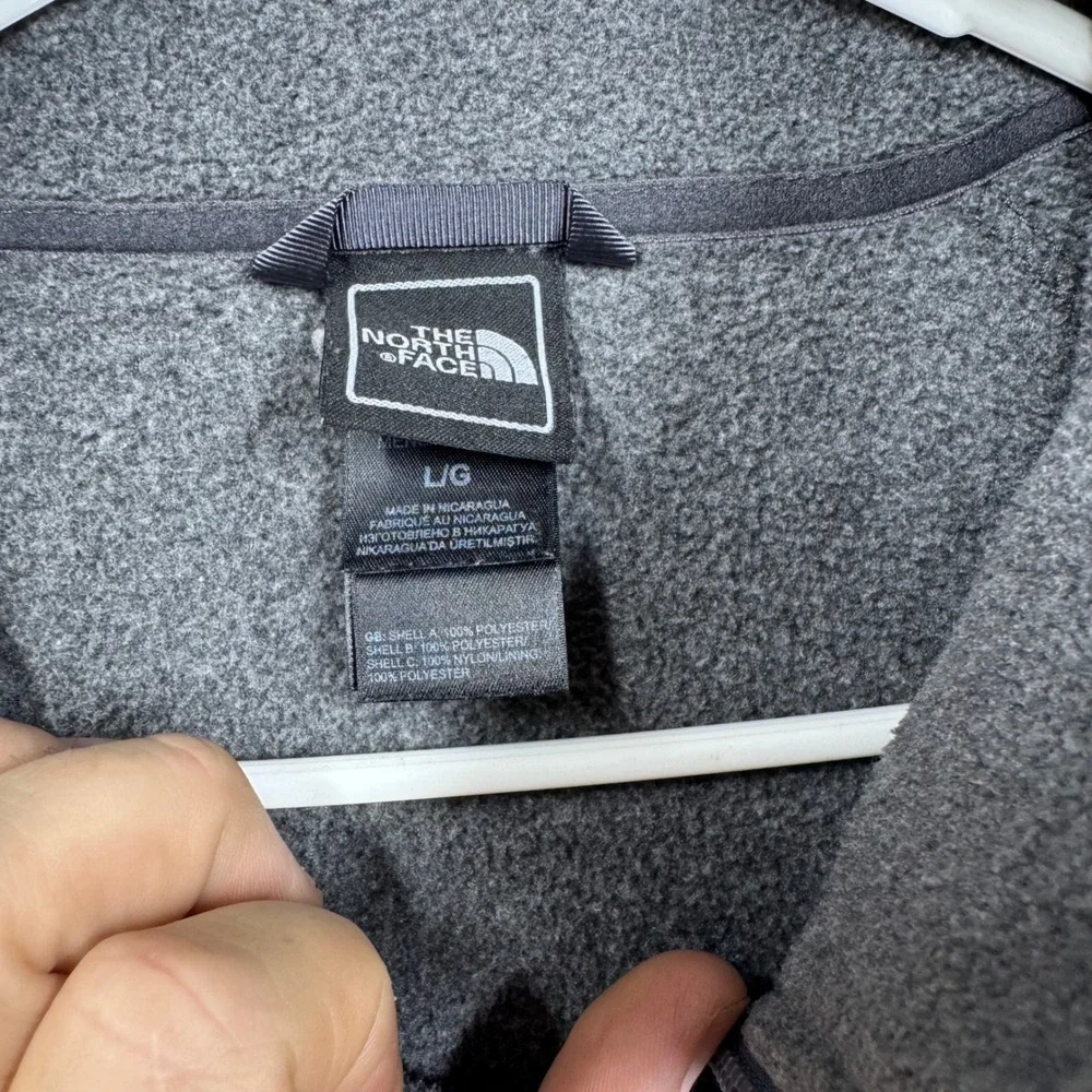 The North Face Fleece Jacket Large Gray Excellent Full Zip Mock Neck (2307)